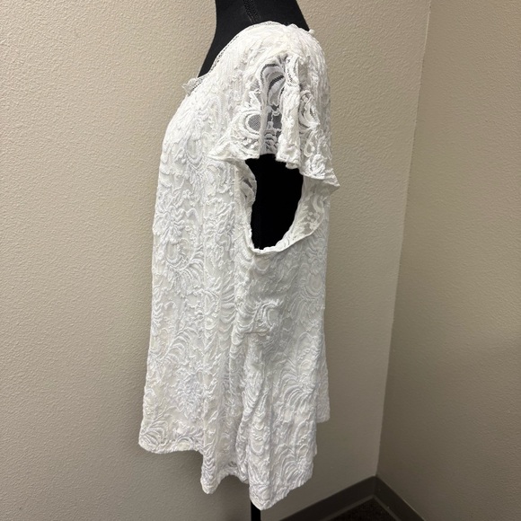 Torrid Size 3 White Lace Blouse Plus Size Boho Romantic Top - Picture 4 of 11